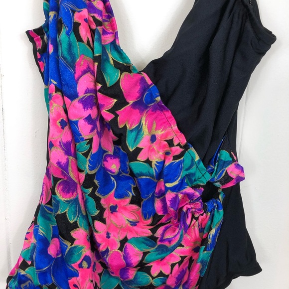 Vintage 80s Jantzen Floral One Piece Swimsuit Sz S - Picture 7 of 11